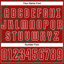 Charger l'image dans la galerie, Custom Red Kelly Green-White Line Sports Sublimation Soccer Uniform Jersey