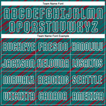 Загрузить изображение в средство просмотра галереи, Custom Teal Crimson-White Line Sports Sublimation Soccer Uniform Jersey