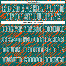 Загрузить изображение в средство просмотра галереи, Custom Teal Orange-White Line Sports Sublimation Soccer Uniform Jersey