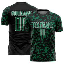 Load image into Gallery viewer, Custom Black Kelly Green-White Liquid Fluid Pattern Sports Sublimation Soccer Uniform Jersey