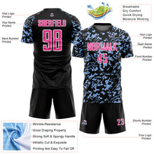 Charger l'image dans la galerie, Custom Black Pink Light Blue-White Liquid Fluid Pattern Sports Sublimation Soccer Uniform Jersey