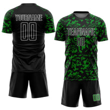 Load image into Gallery viewer, Custom Black Grass Green-White Liquid Fluid Pattern Sports Sublimation Soccer Uniform Jersey