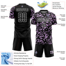 Load image into Gallery viewer, Custom Black Light Purple-White Liquid Fluid Pattern Sports Sublimation Soccer Uniform Jersey