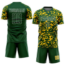 Load image into Gallery viewer, Custom Green Yellow-White Liquid Fluid Pattern Sports Sublimation Soccer Uniform Jersey