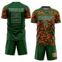 Загрузить изображение в средство просмотра галереи, Custom Green Orange-White Liquid Fluid Pattern Sports Sublimation Soccer Uniform Jersey