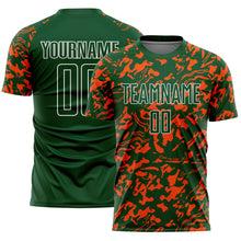 Загрузить изображение в средство просмотра галереи, Custom Green Orange-White Liquid Fluid Pattern Sports Sublimation Soccer Uniform Jersey