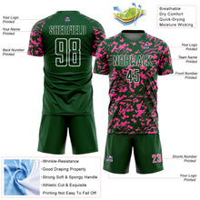 Load image into Gallery viewer, Custom Green Pink-White Liquid Fluid Pattern Sports Sublimation Soccer Uniform Jersey