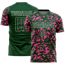 Load image into Gallery viewer, Custom Green Pink-White Liquid Fluid Pattern Sports Sublimation Soccer Uniform Jersey