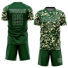Загрузить изображение в средство просмотра галереи, Custom Green Cream-White Liquid Fluid Pattern Sports Sublimation Soccer Uniform Jersey