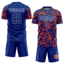 Загрузить изображение в средство просмотра галереи, Custom Royal Orange-White Liquid Fluid Pattern Sports Sublimation Soccer Uniform Jersey