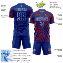 Charger l'image dans la galerie, Custom Royal Red-White Liquid Fluid Pattern Sports Sublimation Soccer Uniform Jersey