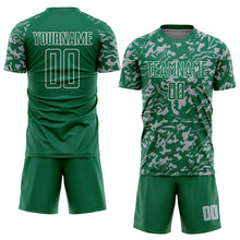 Load image into Gallery viewer, Custom Kelly Green Gray-White Liquid Fluid Pattern Sports Sublimation Soccer Uniform Jersey