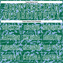 Load image into Gallery viewer, Custom Kelly Green Light Blue-White Liquid Fluid Pattern Sports Sublimation Soccer Uniform Jersey