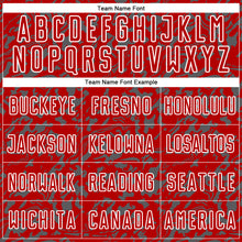 Load image into Gallery viewer, Custom Red Steel Gray-White Liquid Fluid Pattern Sports Sublimation Soccer Uniform Jersey