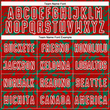 Load image into Gallery viewer, Custom Red Kelly Green-White Liquid Fluid Pattern Sports Sublimation Soccer Uniform Jersey