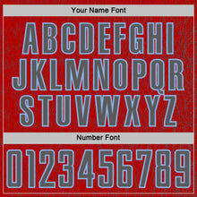 Load image into Gallery viewer, Custom Red Steel Gray-Light Blue Abstract Scribble Curve Line Pattern Sports Sublimation Soccer Uniform Jersey