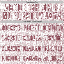 Загрузить изображение в средство просмотра галереи, Custom White Burgundy Abstract Scribble Curve Line Pattern Sports Sublimation Soccer Uniform Jersey