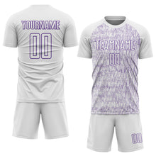 Загрузить изображение в средство просмотра галереи, Custom White Purple Abstract Scribble Curve Line Pattern Sports Sublimation Soccer Uniform Jersey
