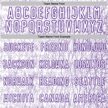 Загрузить изображение в средство просмотра галереи, Custom White Purple Abstract Scribble Curve Line Pattern Sports Sublimation Soccer Uniform Jersey