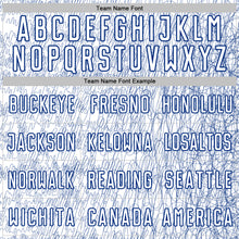 Загрузить изображение в средство просмотра галереи, Custom White Royal Abstract Scribble Curve Line Pattern Sports Sublimation Soccer Uniform Jersey