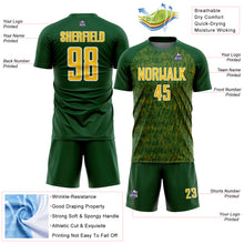 Charger l'image dans la galerie, Custom Green Yellow-White Abstract Scribble Curve Line Pattern Sports Sublimation Soccer Uniform Jersey