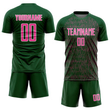 Charger l'image dans la galerie, Custom Green Pink-White Abstract Scribble Curve Line Pattern Sports Sublimation Soccer Uniform Jersey