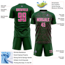 Charger l'image dans la galerie, Custom Green Pink-White Abstract Scribble Curve Line Pattern Sports Sublimation Soccer Uniform Jersey
