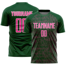 Charger l'image dans la galerie, Custom Green Pink-White Abstract Scribble Curve Line Pattern Sports Sublimation Soccer Uniform Jersey