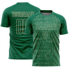 Загрузить изображение в средство просмотра галереи, Custom Kelly Green Cream Abstract Scribble Curve Line Pattern Sports Sublimation Soccer Uniform Jersey