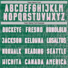 Загрузить изображение в средство просмотра галереи, Custom Kelly Green Light Pink-White Abstract Scribble Curve Line Pattern Sports Sublimation Soccer Uniform Jersey