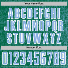 Загрузить изображение в средство просмотра галереи, Custom Kelly Green Light Blue-White Abstract Scribble Curve Line Pattern Sports Sublimation Soccer Uniform Jersey