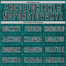 Загрузить изображение в средство просмотра галереи, Custom Teal Black-White Abstract Scribble Curve Line Pattern Sports Sublimation Soccer Uniform Jersey