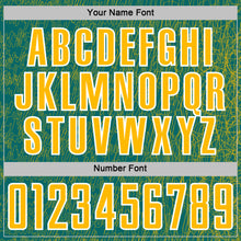 Загрузить изображение в средство просмотра галереи, Custom Teal Gold-White Abstract Scribble Curve Line Pattern Sports Sublimation Soccer Uniform Jersey