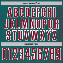 Загрузить изображение в средство просмотра галереи, Custom Teal Crimson-White Abstract Scribble Curve Line Pattern Sports Sublimation Soccer Uniform Jersey