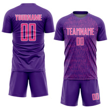 Загрузить изображение в средство просмотра галереи, Custom Purple Pink-White Abstract Scribble Curve Line Pattern Sports Sublimation Soccer Uniform Jersey