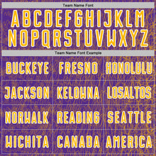 Load image into Gallery viewer, Custom Purple Gold-White Abstract Scribble Curve Line Pattern Sports Sublimation Soccer Uniform Jersey