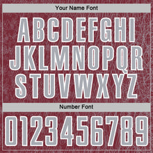 Загрузить изображение в средство просмотра галереи, Custom Burgundy Gray-White Abstract Scribble Curve Line Pattern Sports Sublimation Soccer Uniform Jersey