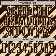 Load image into Gallery viewer, Custom Brown Cream Distressed Diagonal Stripe Pattern Sports Sublimation Soccer Uniform Jersey