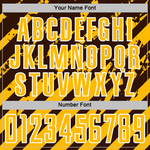 Загрузить изображение в средство просмотра галереи, Custom Brown Gold-White Distressed Diagonal Stripe Pattern Sports Sublimation Soccer Uniform Jersey