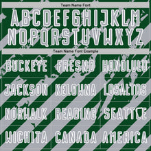 Charger l'image dans la galerie, Custom Green Gray-White Distressed Diagonal Stripe Pattern Sports Sublimation Soccer Uniform Jersey