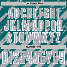 Загрузить изображение в средство просмотра галереи, Custom Teal Gray-White Distressed Diagonal Stripe Pattern Sports Sublimation Soccer Uniform Jersey