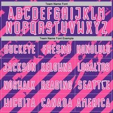 Загрузить изображение в средство просмотра галереи, Custom Purple Pink-White Distressed Diagonal Stripe Pattern Sports Sublimation Soccer Uniform Jersey