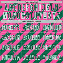 Charger l'image dans la galerie, Custom Pink Kelly Green-White Distressed Diagonal Stripe Pattern Sports Sublimation Soccer Uniform Jersey