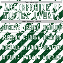 Charger l'image dans la galerie, Custom White Green Distressed Diagonal Stripe Pattern Sports Sublimation Soccer Uniform Jersey