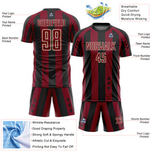 Load image into Gallery viewer, Custom Black Crimson-Cream Stars And Stripes Sports Sublimation Soccer Uniform Jersey