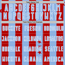 Laden Sie das Bild in den Galerie-Viewer, Custom Red Light Blue-White Stars And Stripes Sports Sublimation Soccer Uniform Jersey