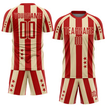 Charger l'image dans la galerie, Custom Red Cream Stars And Stripes Sports Sublimation Soccer Uniform Jersey