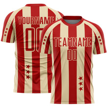 Charger l'image dans la galerie, Custom Red Cream Stars And Stripes Sports Sublimation Soccer Uniform Jersey