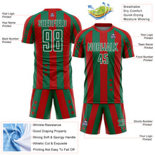 Laden Sie das Bild in den Galerie-Viewer, Custom Red Kelly Green-White Stars And Stripes Sports Sublimation Soccer Uniform Jersey