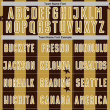 Load image into Gallery viewer, Custom Brown Old Gold-White Stars And Stripes Sports Sublimation Soccer Uniform Jersey